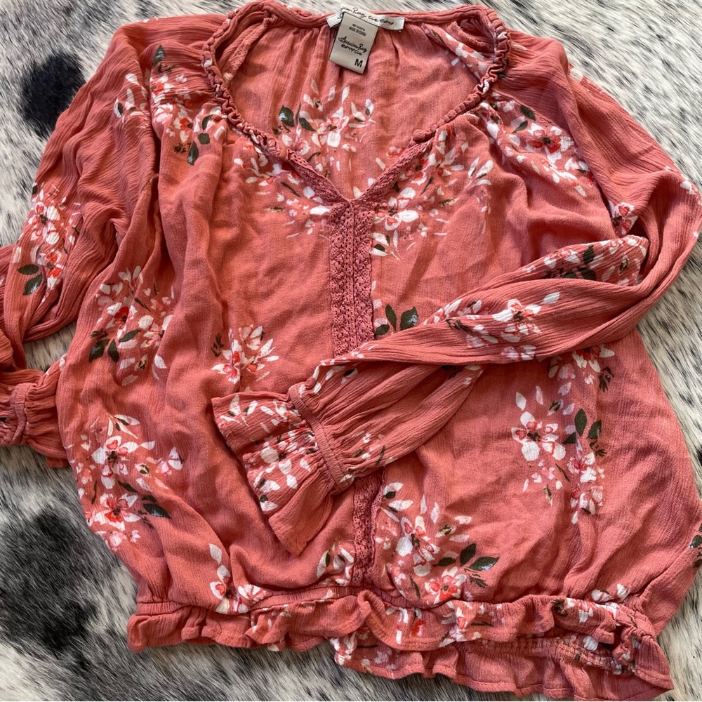 Pink Floral Crop Top